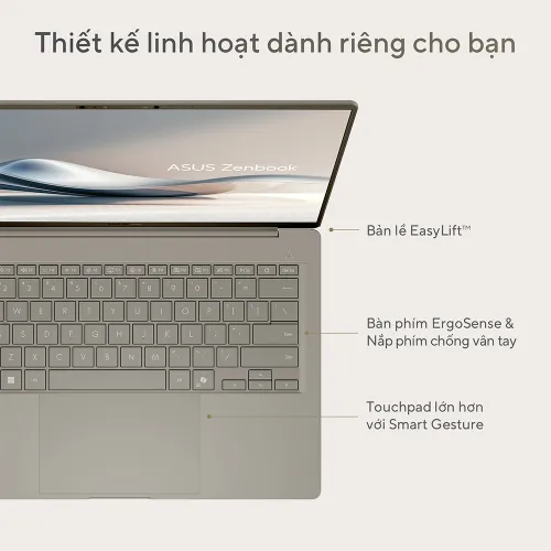 Laptop Asus ZenBook A14 UX3407QA-QD299WS (Snapdragon X X1 26 100 | 16GB | 512GB | 14 inch WUXGA OLED | Win 11 | Office)